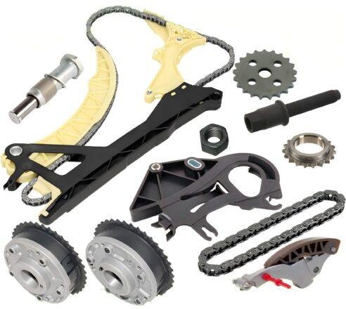 Upgraded Timing Chain Kit with 2 VVT Camshaft Gears and Oil Pump Chain Set for BMW N42 / N46 Engines – Fits E87, E90, 318i, 520i